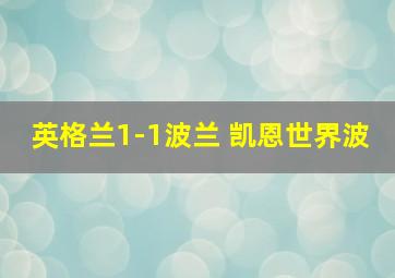 英格兰1-1波兰 凯恩世界波